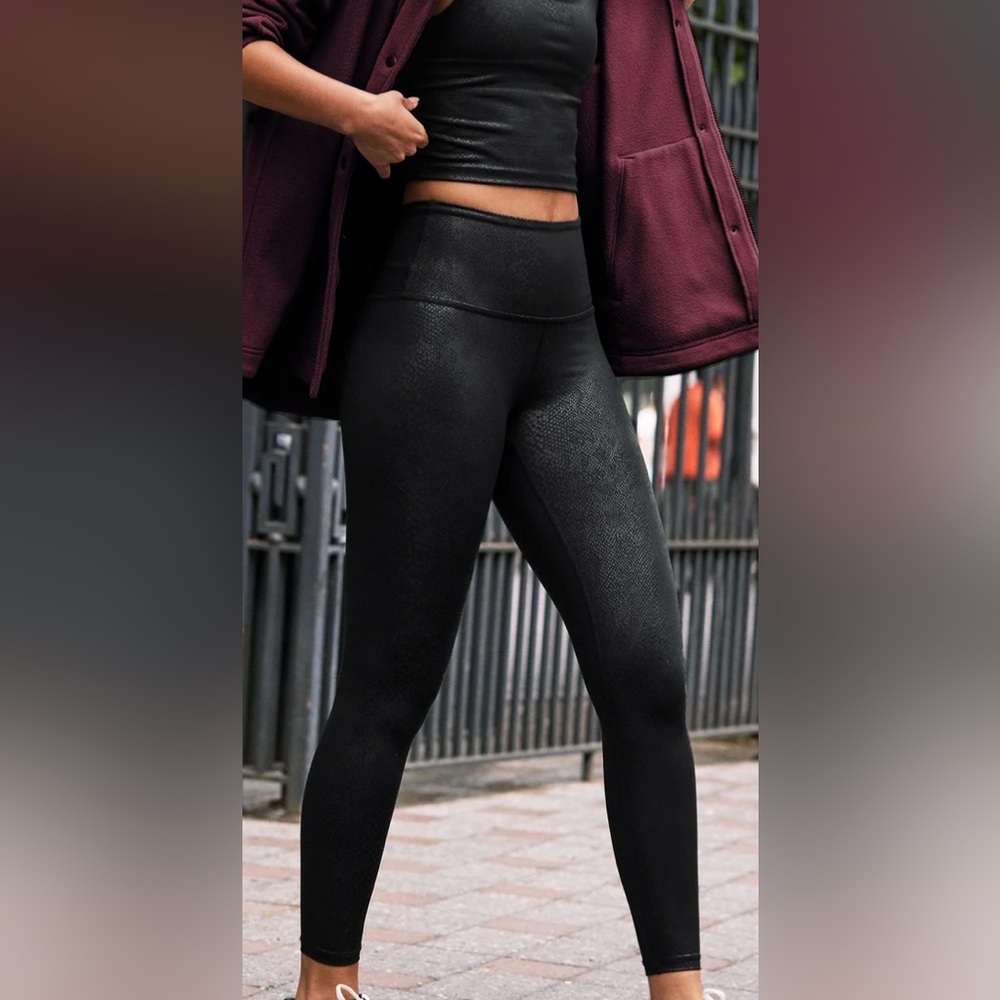 BEYOND YOGA POWERSHINE VIPER HIGH WAISTED LEGGING Black Womens sz S